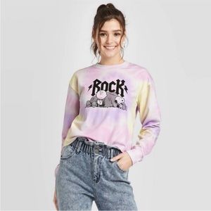 Peanuts Tie Dye Cropped Sweatshirt